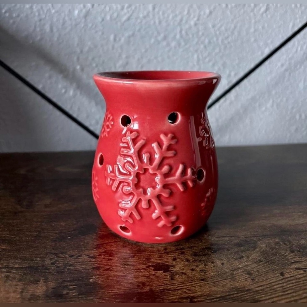 Red Ceramic Snowflake Wax Warmer